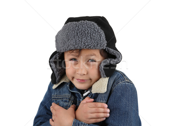 Freezing cold winter boy Stock photo © Freshdmedia