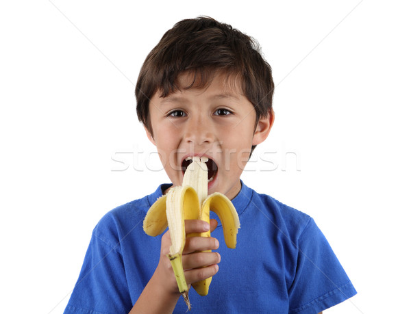 Comer plátano jóvenes feliz nino Foto stock © Freshdmedia