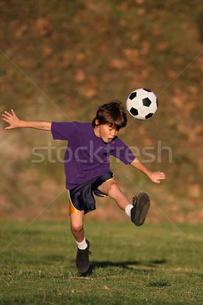 Stok fotoğraf: Erkek · futbol · topu · erken · akşam · güneş