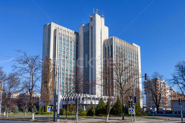 Gebäude Ministerium Landwirtschaft Moldawien blauer Himmel Business Stock foto © frimufilms