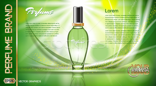 Digital vector verde sticlă parfum femei Imagine de stoc © frimufilms