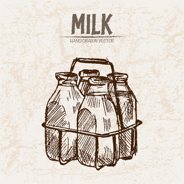 Digitale vettore dettagliato line arte latte Foto d'archivio © frimufilms