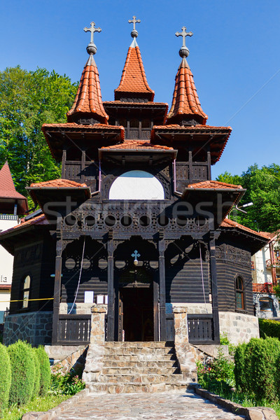 Romanian traditional wood church in Sovata Stock photo © frimufilms