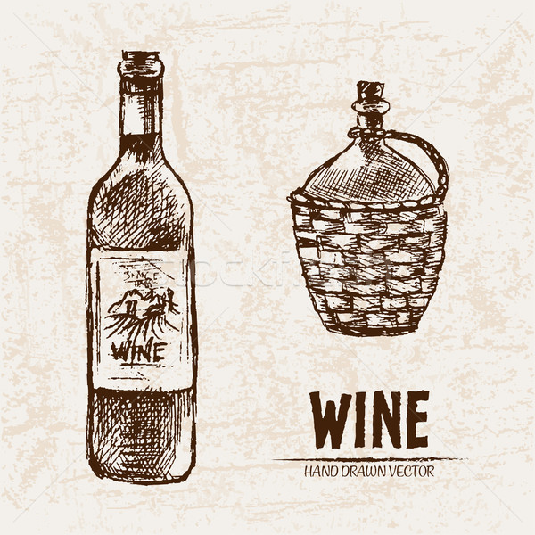 Digital vector detailed line art wine Stock photo © frimufilms