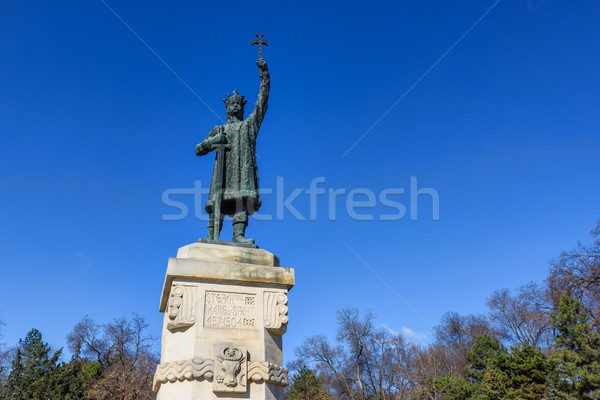 Monument statue of stefan cel mare si sfant Stock photo © frimufilms