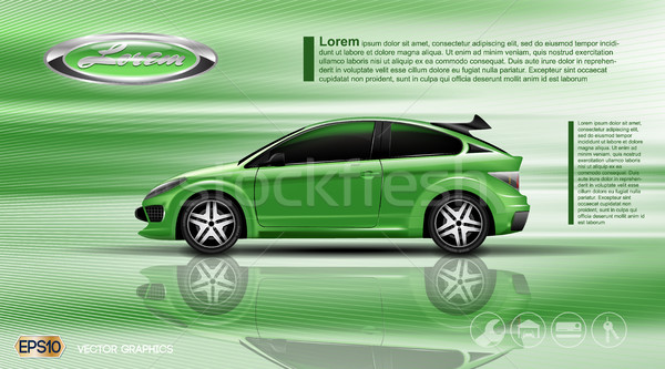 Digital vector verde maşină negru ferestre Imagine de stoc © frimufilms