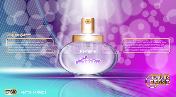 Digital vector violet albastru sticlă parfum Imagine de stoc © frimufilms