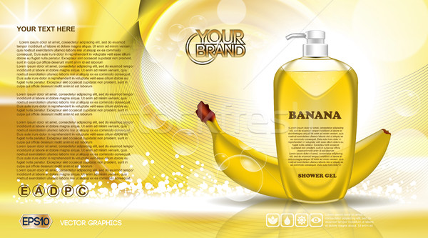 Cyfrowe wektora żółty prysznic żel kosmetycznych Zdjęcia stock © frimufilms