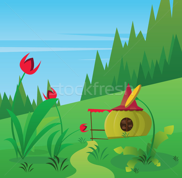 Digital vector, fairytale and fantasy road Stock photo © frimufilms
