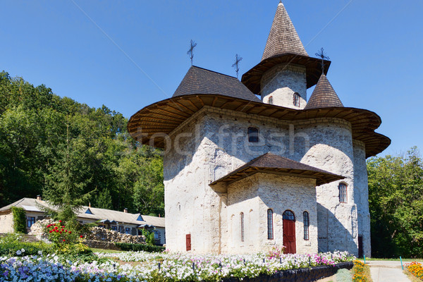 Ortodox manastire sat nord republica Moldova Imagine de stoc © frimufilms