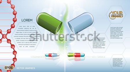 Stock photo: Digital vector red medicine lungs structure