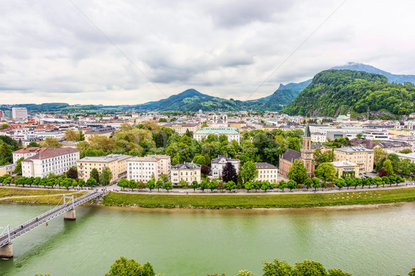 Panoramic view over stadt salzburg Stock photo © frimufilms