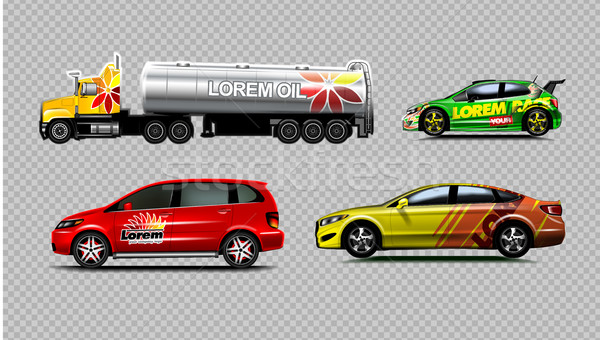Digital vector galben roşu verde limuzina Imagine de stoc © frimufilms
