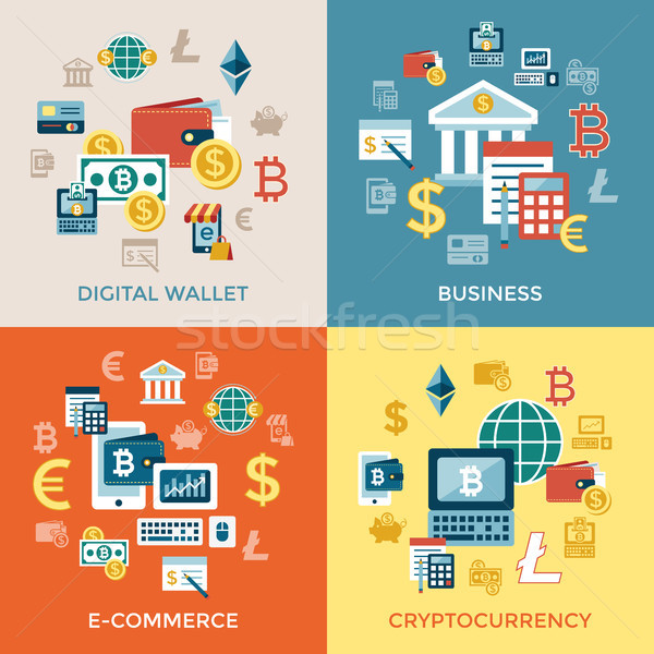 Digital vector bitcoin electronic cryptocurrency Stock photo © frimufilms