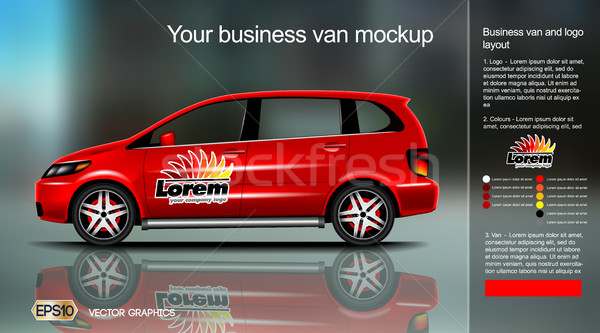 Digital vector red new modern business van Stock photo © frimufilms