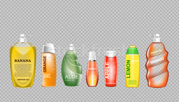 Digital vector green and yellow shower gel Stock photo © frimufilms