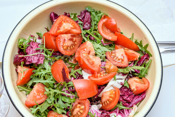 Foto stock: Foto · verde · saludable · ensalada · alimentos