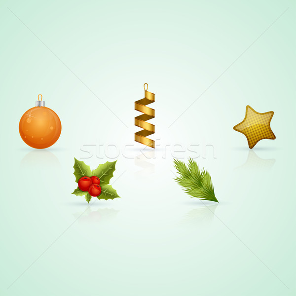 Noël icônes étoiles arbre de noël jouets [[stock_photo]] © frostyara