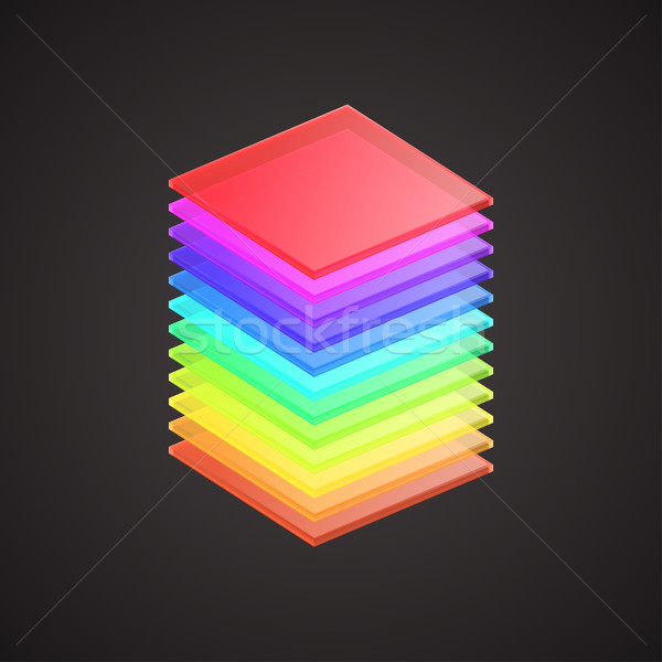 Verre plaques cube ordinateur résumé [[stock_photo]] © frostyara