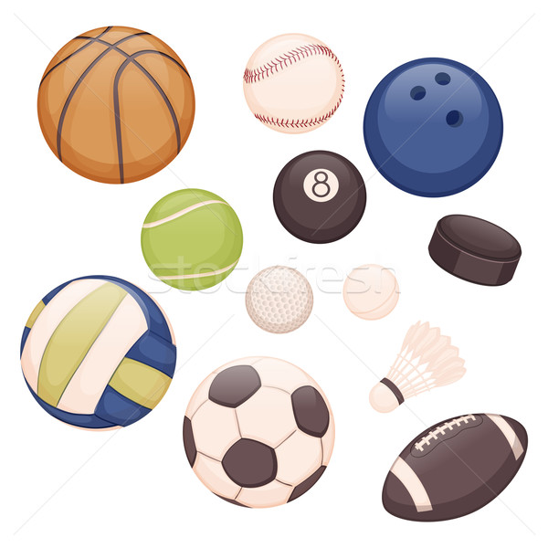 Conjunto diferente esportes branco doze Foto stock © frostyara