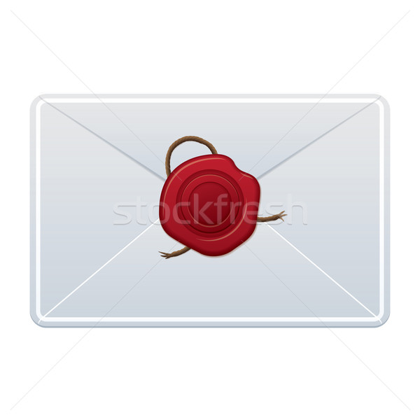Enveloppe cire sceau blanche lettre rouge [[stock_photo]] © frostyara