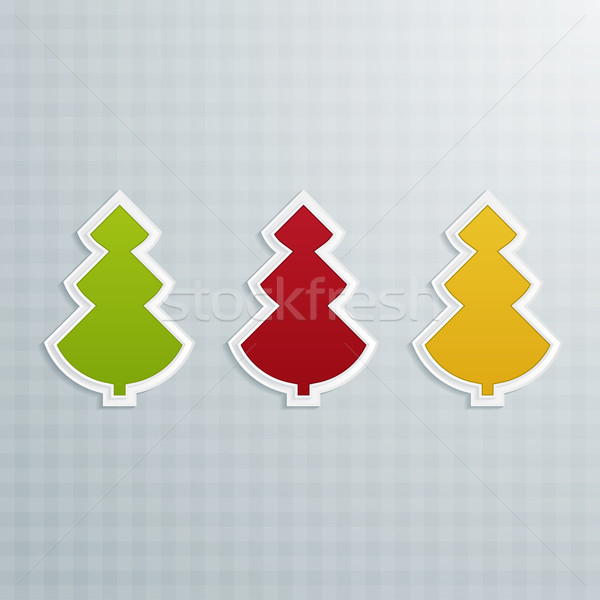 Colored Fir-Trees. Set of Three Stock photo © frostyara