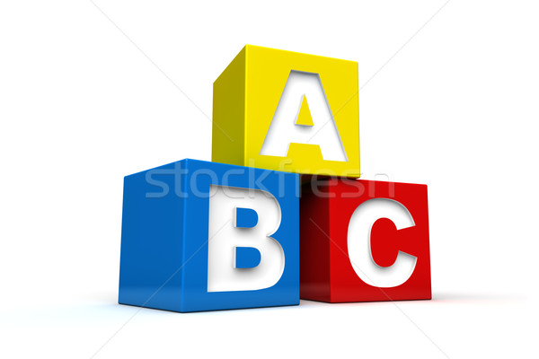 Alfabet blokken brieven speelgoed leren eenvoudige Stockfoto © froxx