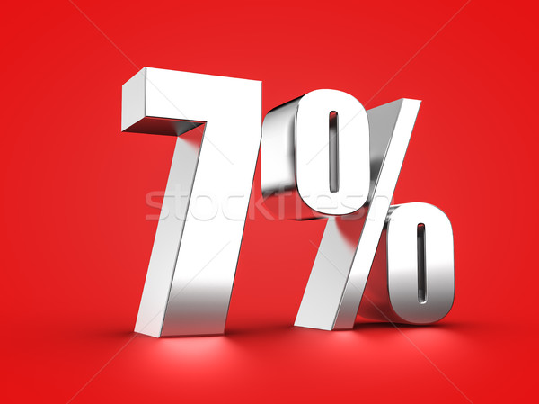 Procent teken 3D zeven symbool Stockfoto © froxx