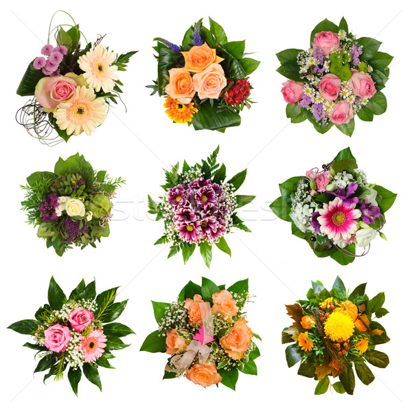 Bouquet neun isoliert schönen farbenreich Frühling Stock foto © froxx