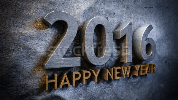 Gelukkig nieuwjaar 2016 3D gelukkig abstract concept Stockfoto © froxx