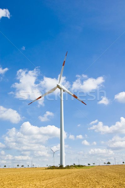 Stock fotó: Szélfarm · erő · szél · égbolt · tájkép · technológia