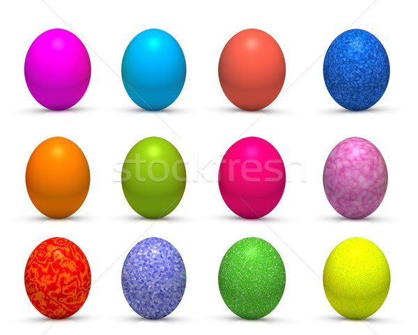 Paaseieren twaalf geïsoleerd ei Rood geschenk Stockfoto © froxx