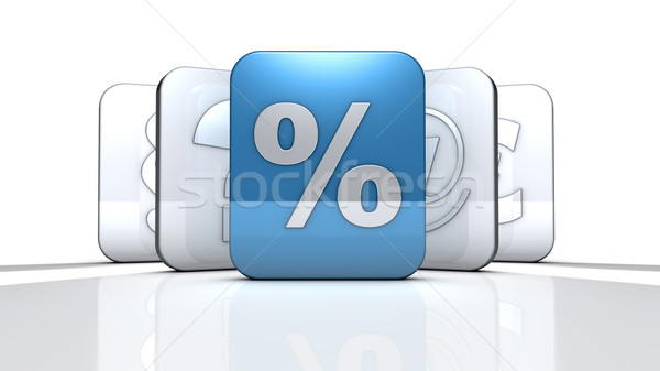 Procent witte teken grond Stockfoto © froxx