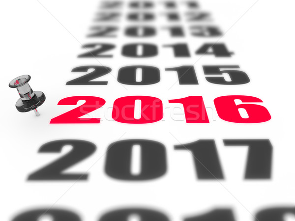 Nieuwjaar 2016 3D gelukkig abstract Rood Stockfoto © froxx