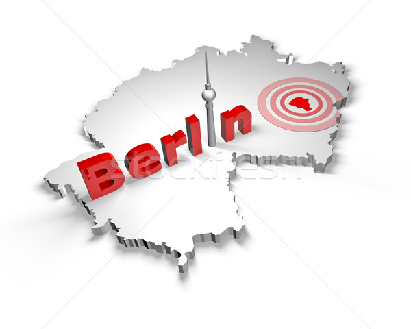Fahren Berlin Karte Stadt Fernsehen rot Stock foto © froxx