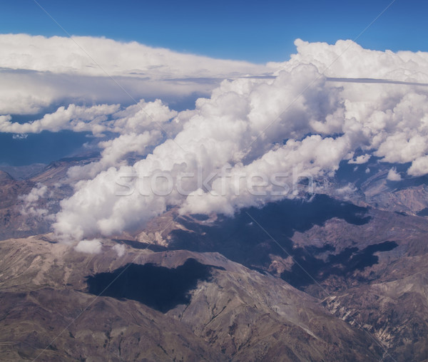 Nubes vista montanas forma avión frontera Foto stock © fxegs