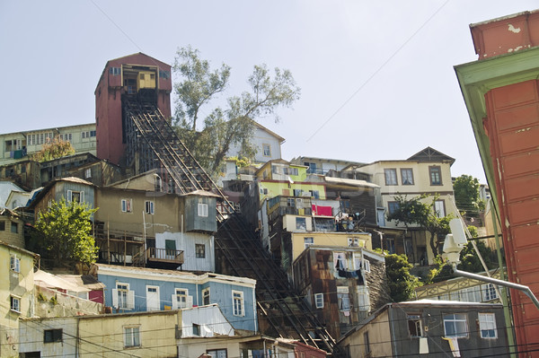 Casas vista Chile típico casa construcción Foto stock © fxegs