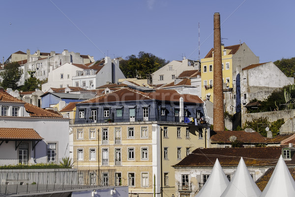 Stockfoto: Lissabon · gebouwen · 2012 · wijk · huizen · industriële