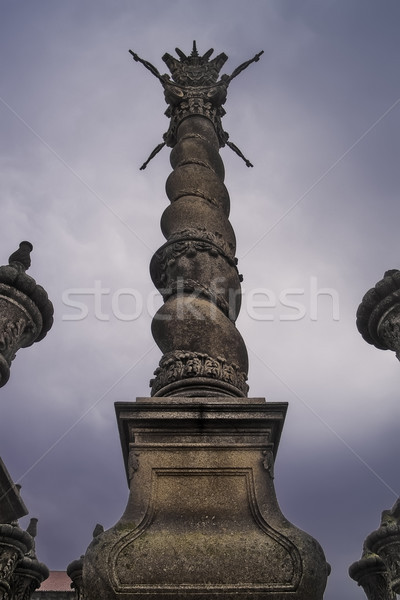 Solomonic column at Oporto cathedral Stock photo © fxegs