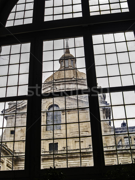 El Escorial Monastery tower through a window Stock photo © fxegs