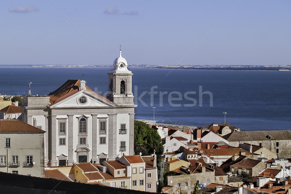 Church and river in Lisbon Stock photo © fxegs