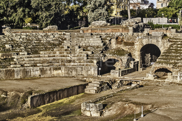 Roman amfiteatru 2012 ruine regiune Spania Imagine de stoc © fxegs