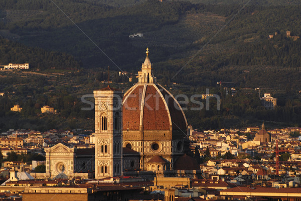 Katedry Florencja noc piękna Święty mikołaj Włochy Zdjęcia stock © fyletto