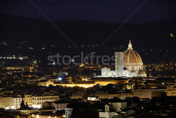 Katedry Florencja noc piękna Święty mikołaj Włochy Zdjęcia stock © fyletto
