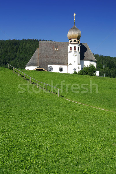 Alpine église belle blanche alpes printemps [[stock_photo]] © fyletto