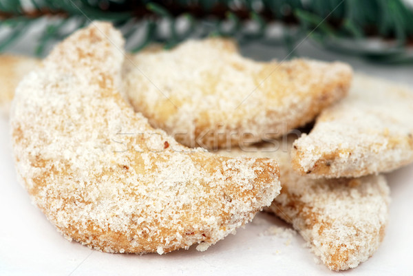 Natale cookies dettaglio bianco pino ramo Foto d'archivio © fyletto