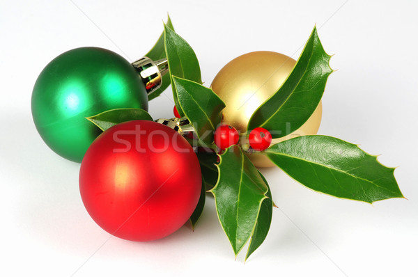 Zdjęcia stock: Christmas · szkła · piłka · dekoracji · czerwony