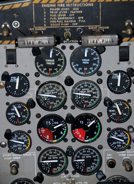 Cabina di pilotaggio dettaglio piccolo aereo tecnologia Foto d'archivio © fyletto