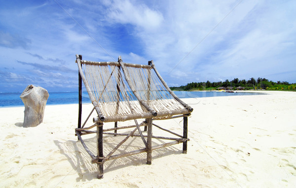 Foto stock: Sillas · playa · dos · edad · playa · tropical