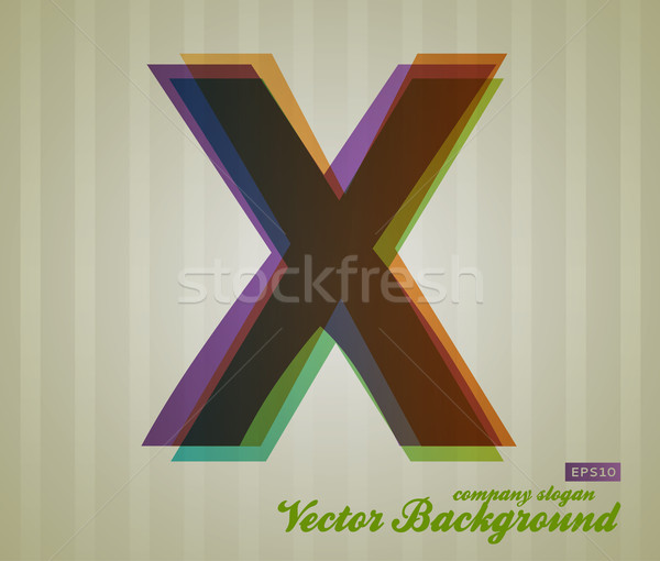 Kleur doorzichtigheid brief retro symbool business Stockfoto © Fyuriy